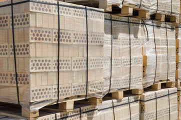 Pallets of yellow brick