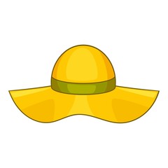 Sun hat icon, cartoon style