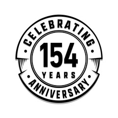 154 years anniversary logo template. Vector and illustration.
