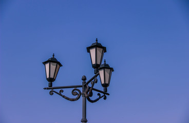Fototapeta na wymiar lamp on the blue background