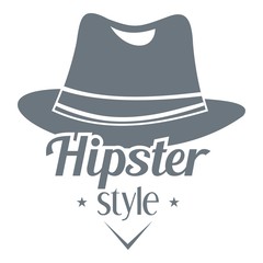 Hipster hat logo, simple style