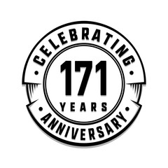 171 years anniversary logo template. Vector and illustration.

