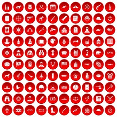 100 bullet icons set red