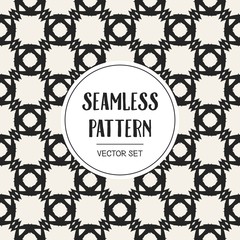 Abstract concept vector monochrome geometric pattern. Black and white minimal background. Creative illustration template. Seamless stylish texture. For wallpaper, surface, web design, textile, decor.