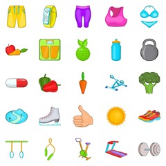 Lifestyle icons set, cartoon style