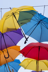 Decorative umbrellas hanging