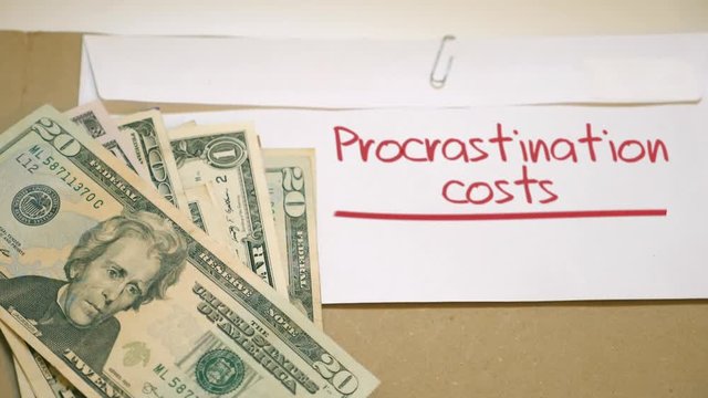 Procrastination costs concept