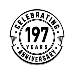 197 years anniversary logo template. Vector and illustration.
