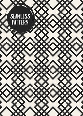 Abstract concept vector monochrome geometric pattern. Black and white minimal background. Creative illustration template. Seamless stylish texture. For wallpaper, surface, web design, textile, decor.