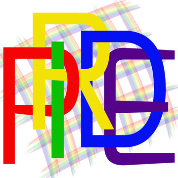  Text Pride.   Using original rainbow colors.  Unconventional sexual orientation for LGBT gay and lesbian parade. Vector logotype design .