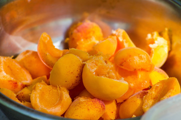 Apricots pitted in a bowl