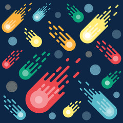 Abstract space meteor, Fireball pattern background. Vector illustration. © NWM