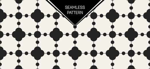 Abstract concept vector monochrome geometric pattern. Black and white minimal background. Creative illustration template. Seamless stylish texture. For wallpaper, surface, web design, textile, decor.