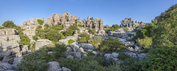 Impressive karst landscapes at Torcal de Antequera, Malaga, Spain