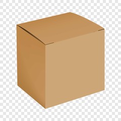 Blank cardboard box mockup, realistic style