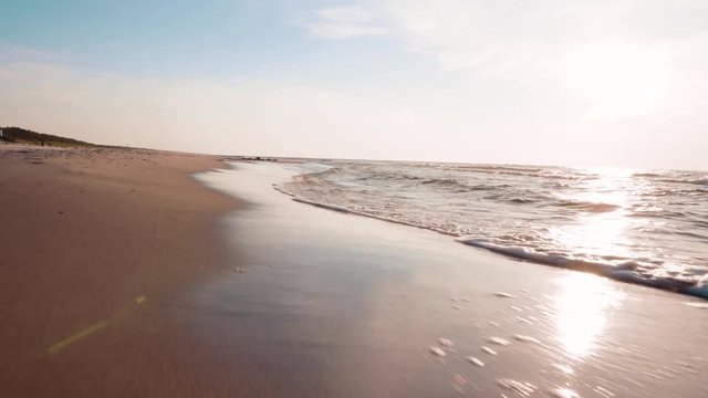 Beautiful waves bathed in the sun