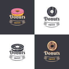 Vintage logos donuts.