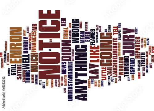 ENRON TRIAL GOES TO JURY KEN LAY DOESN T NOTICE Text Background Word Cloud Concept ENRON TRIAL GOES TO JURY KEN LAY DOESN T NOTICE Text Background Word Cloud Concept