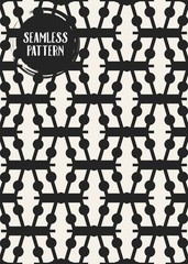 Abstract concept vector monochrome geometric pattern. Black and white minimal background. Creative illustration template. Seamless stylish texture. For wallpaper, surface, web design, textile, decor.