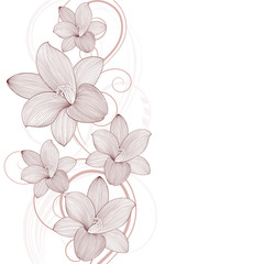 Beautiful floral background with flowers lily. Element for design.