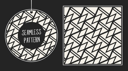 Abstract concept vector monochrome geometric pattern. Black and white minimal background. Creative illustration template. Seamless stylish texture. For wallpaper, surface, web design, textile, decor.