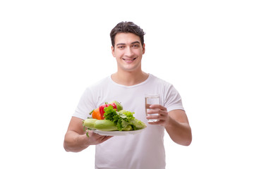 Man in healthy eating concept