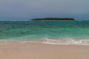 Fototapeta na wymiar Beach at Isla Zapatilla island, part of Bocas del Toro archipelago, Panama