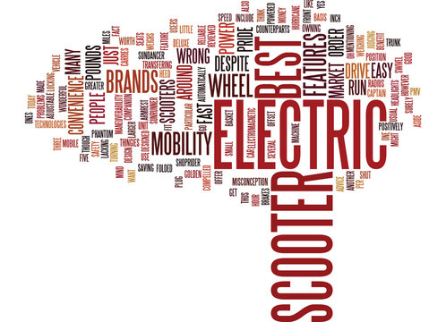 ELECTRIC SCOOTER BRANDS Text Background Word Cloud Concept