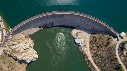 Hydroelectric Dam on the Boise River from above