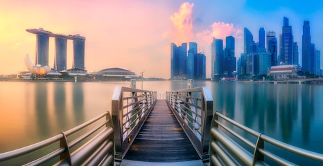 Singapore skyline background