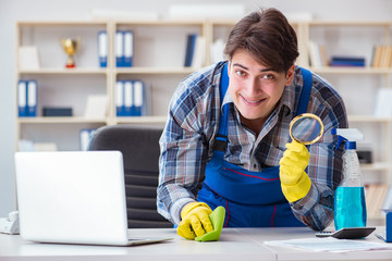 Looking for dust with magnifying glass