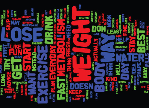 BEST WAY TO LOSE WEIGHT FAST Text Background Word Cloud Concept