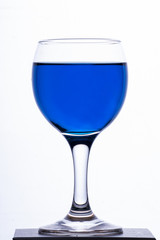 blue drink in the glass