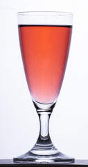 red drink in the glass