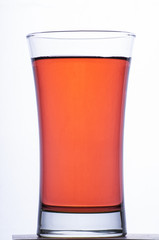 red drink in the glass