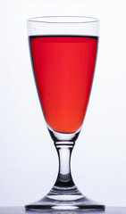 red drink in the glass