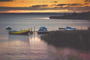 fishing boats, Baltic sea, Bay of Puck