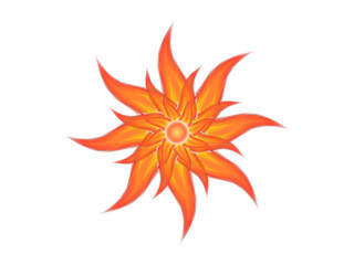 Abstract sun on a white background