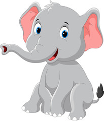 Happy elephant cartoon sitting