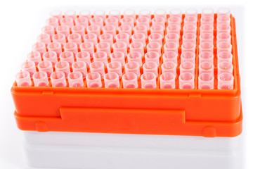 orange tip box for scientific experiment and Medical Research. Scientific card, poster and cover.