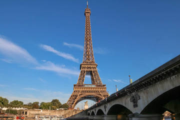 Fototapeta na wymiar The famous Eiffel Tower and Iena bridge ,Paris, France.