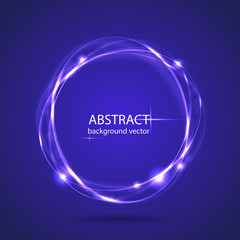 Vector abstract blue motion light effect background. Composition blurry particles and has bright lights.