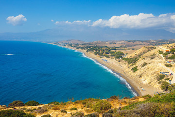Fototapeta na wymiar Kommos, beautiful sandy beach near Matala and Kalamaki, Crete, Greece