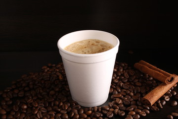 Disposable cup of coffee