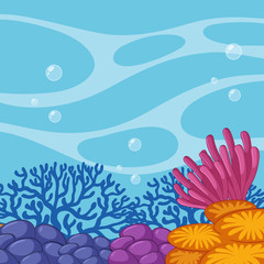 Fototapeta na wymiar Ocean scene with colorful coral reef