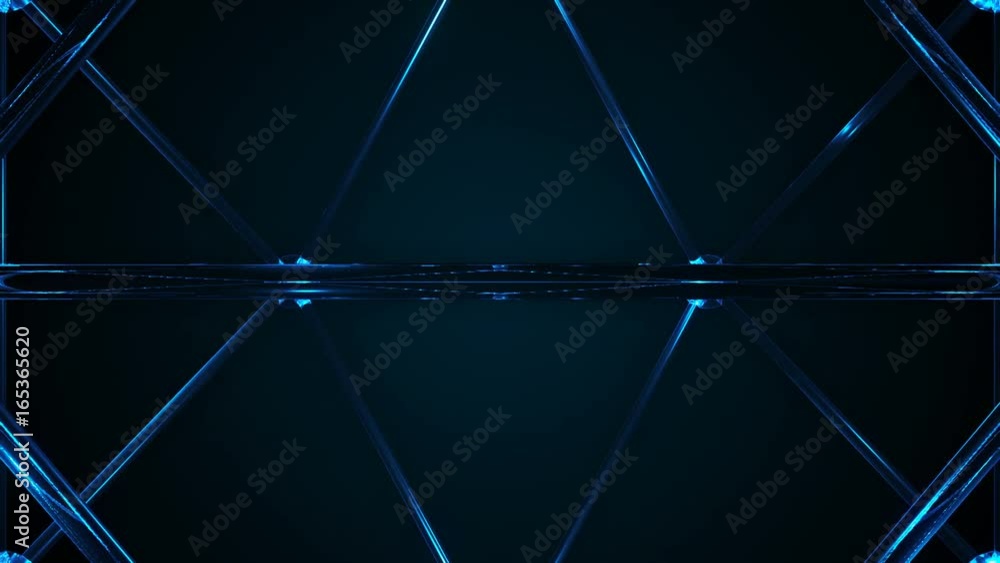 Poster abstract molecular structure with spinning camera. seamless loop. 3d rendering