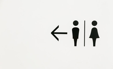 Man and lady toilet sign on white backround