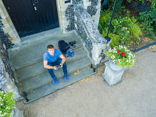 Canterbury aerial view from drone in summer, Kent