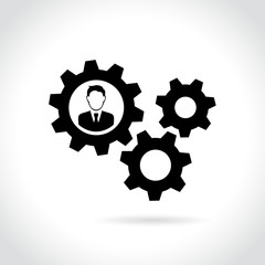 man in gear concept icon