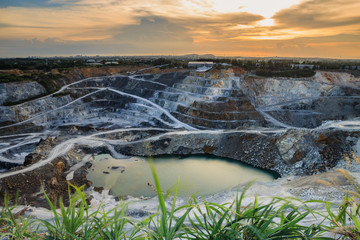 opencast mining quarry with beautiful sunlight